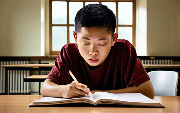 Active Learning & Self-Assessment**
A focused young Vietnamese person studying at a desk, surrounded by open notebooks and a laptop. A subtle visual overlay or thought bubble shows them explaining a complex concept to themselves or an imaginary audience, with simplified diagrams or keywords floating around their head, emphasizing active recall and explanation. A soft glow around their head signifies an "aha" moment or deep understanding. The atmosphere is calm, introspective, and productive, highlighting personal insight and knowledge consolidation.
2. **Prompt for