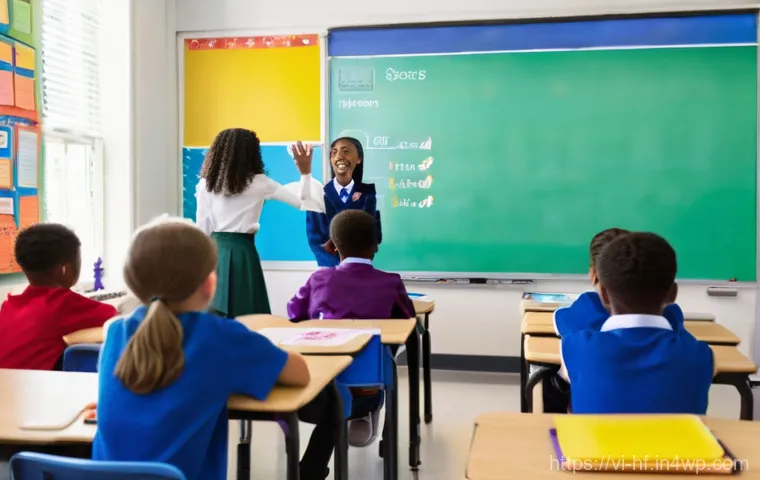 디지털 자료 활용한 수업 진행법 - Image Prompt 1: Gamified Learning in a Modern Classroom**