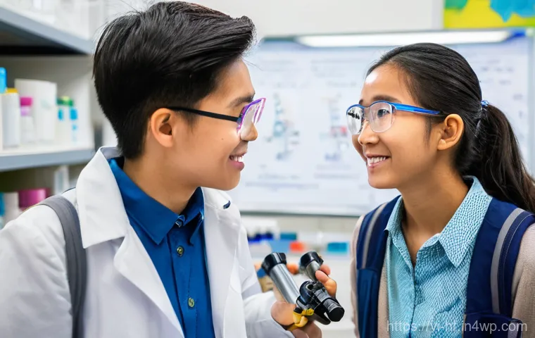 학생의 학업 성취도를 높이는 방법 - **Prompt 1: Igniting Passion Through Scientific Discovery**
A diverse group of cheerful Vietname...
